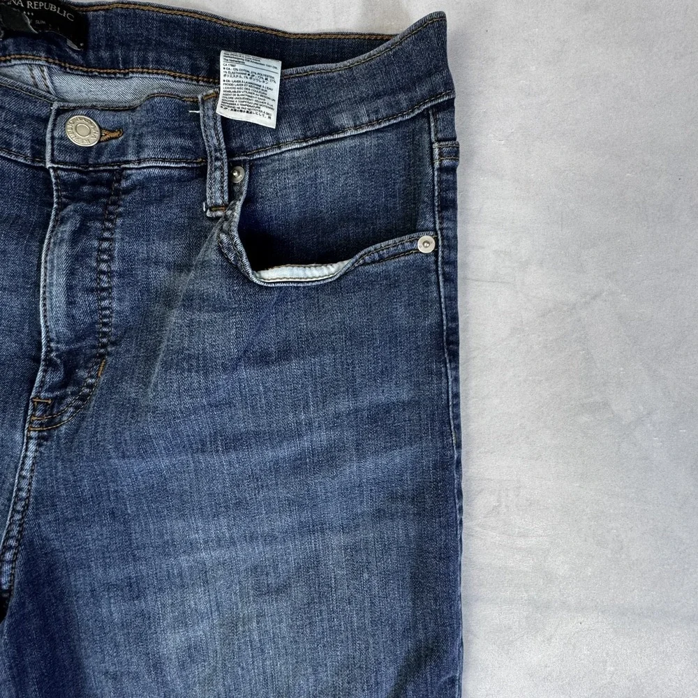 Banana Republic Womens Boyfriend Jeans‎ Blue Denim High Rise Slim Fit Size 32/14